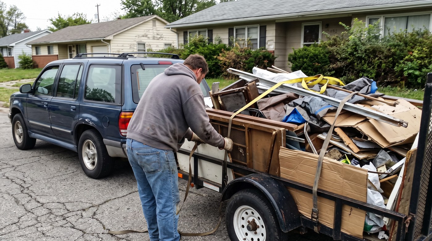 Loading debris for junk removal